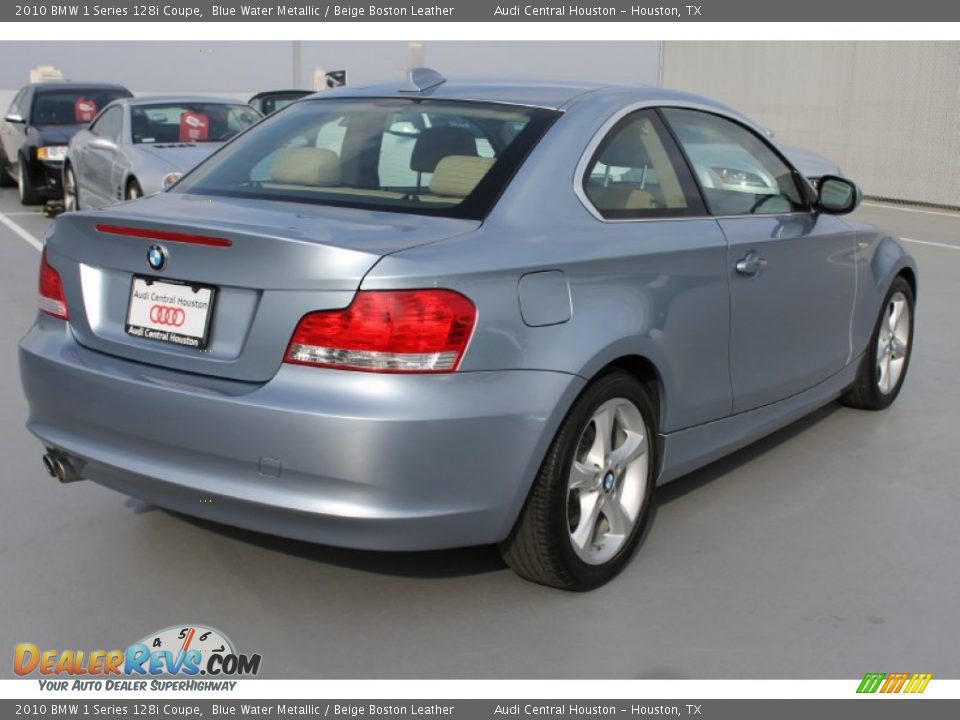 2010 BMW 1 Series 128i Coupe Blue Water Metallic / Beige Boston Leather Photo #9