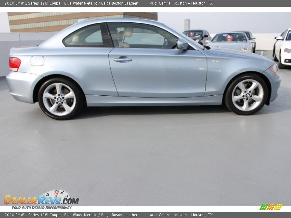 2010 BMW 1 Series 128i Coupe Blue Water Metallic / Beige Boston Leather Photo #10