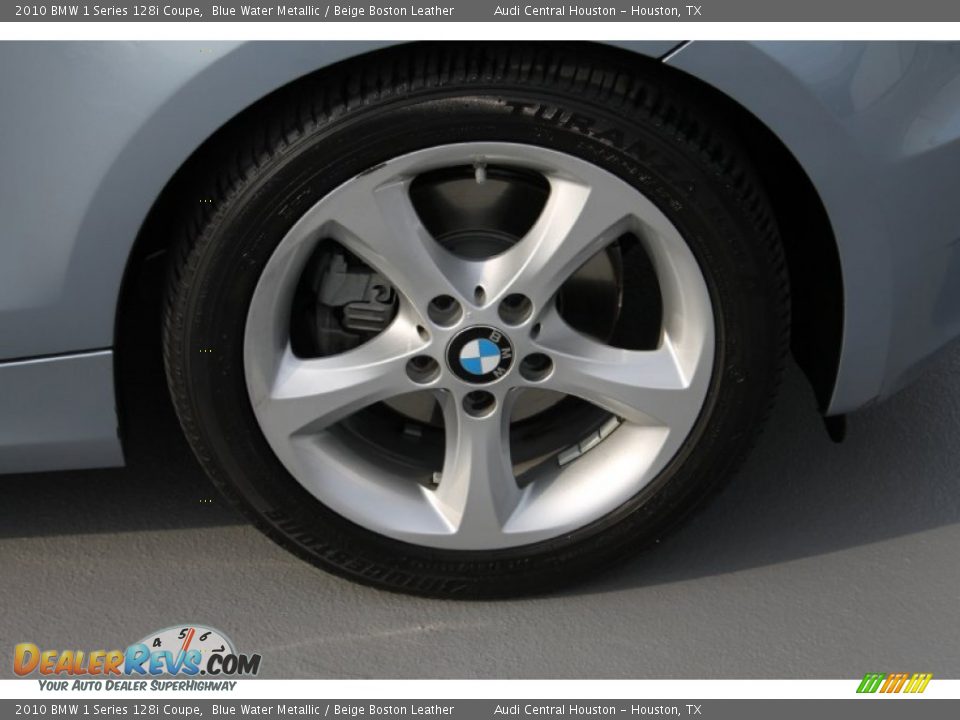 2010 BMW 1 Series 128i Coupe Blue Water Metallic / Beige Boston Leather Photo #11