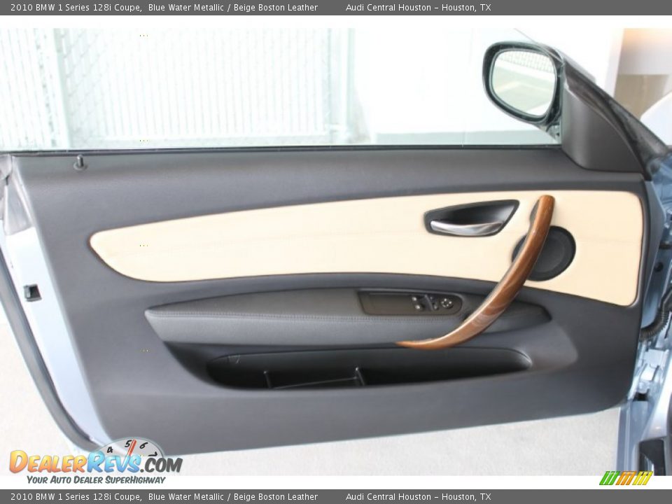 2010 BMW 1 Series 128i Coupe Blue Water Metallic / Beige Boston Leather Photo #13
