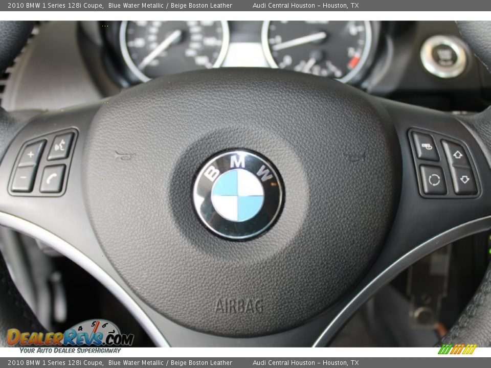2010 BMW 1 Series 128i Coupe Blue Water Metallic / Beige Boston Leather Photo #17