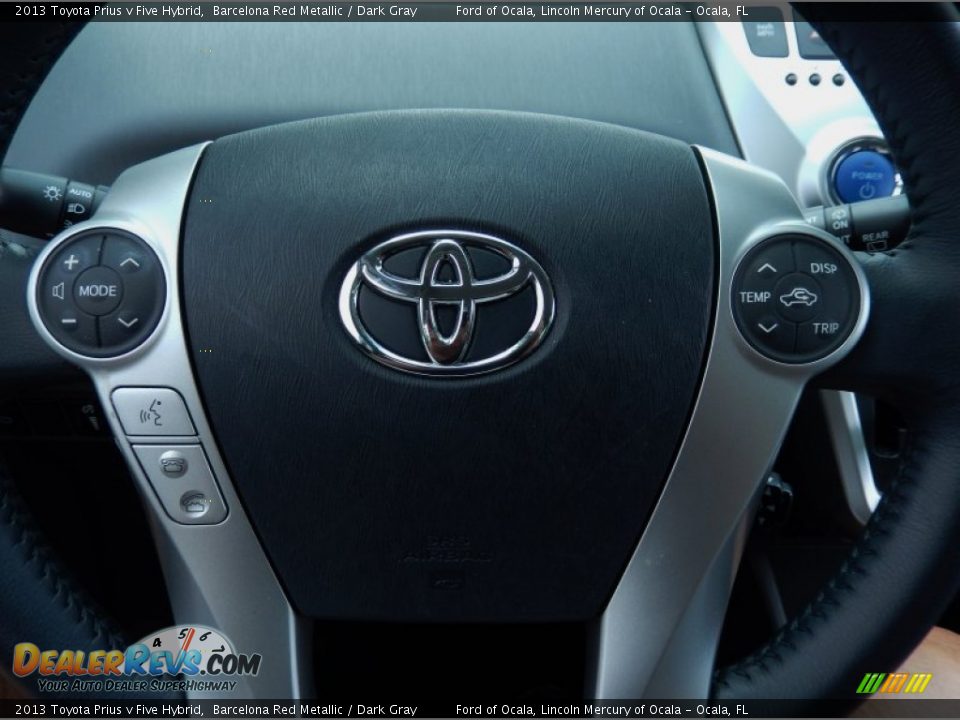2013 Toyota Prius v Five Hybrid Barcelona Red Metallic / Dark Gray Photo #26