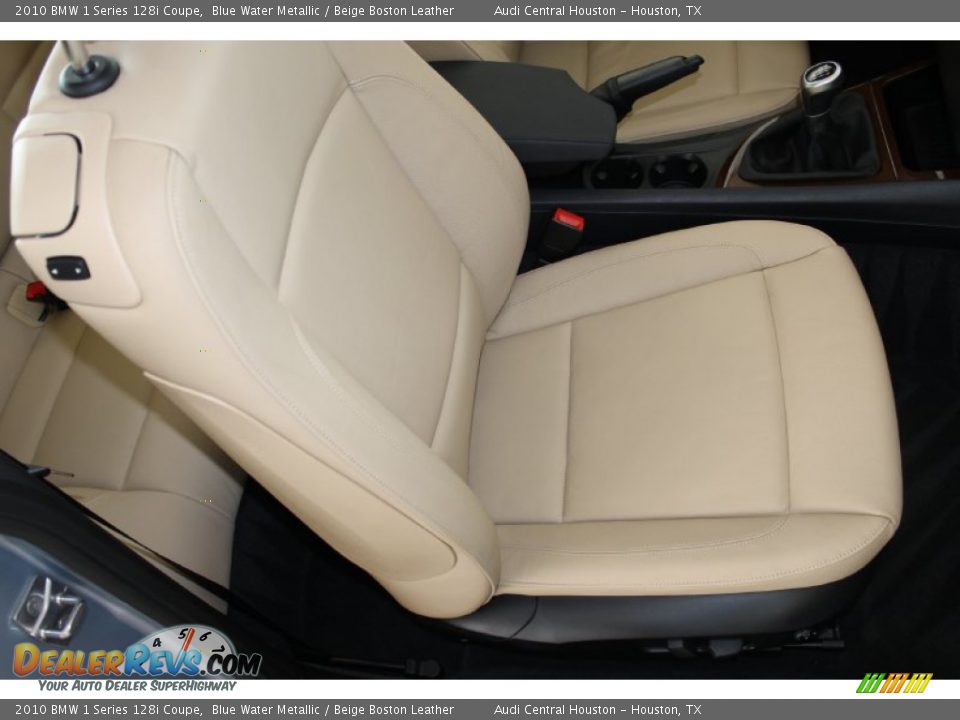 2010 BMW 1 Series 128i Coupe Blue Water Metallic / Beige Boston Leather Photo #26