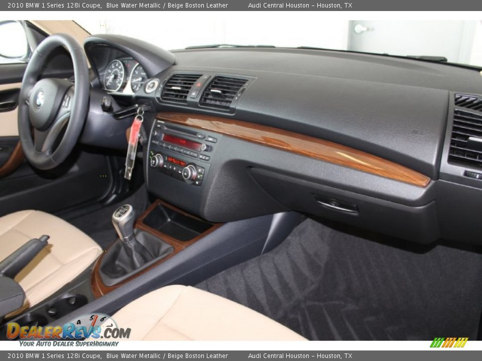 2010 BMW 1 Series 128i Coupe Blue Water Metallic / Beige Boston Leather Photo #27