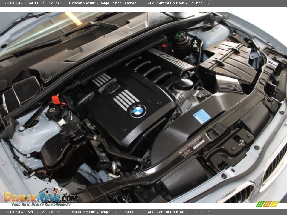 2010 BMW 1 Series 128i Coupe Blue Water Metallic / Beige Boston Leather Photo #28