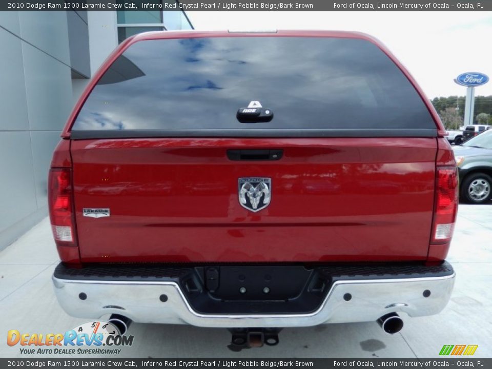 2010 Dodge Ram 1500 Laramie Crew Cab Inferno Red Crystal Pearl / Light Pebble Beige/Bark Brown Photo #3