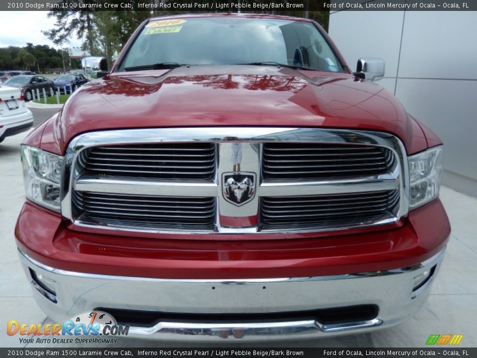 2010 Dodge Ram 1500 Laramie Crew Cab Inferno Red Crystal Pearl / Light Pebble Beige/Bark Brown Photo #7