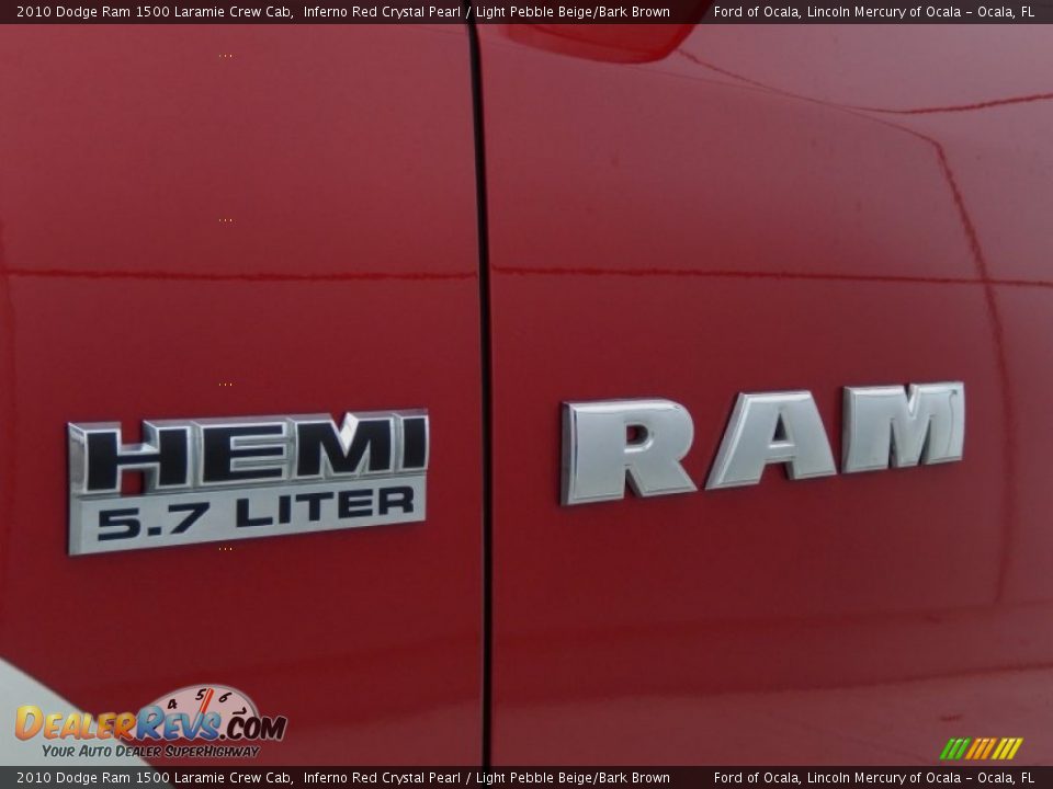 2010 Dodge Ram 1500 Laramie Crew Cab Inferno Red Crystal Pearl / Light Pebble Beige/Bark Brown Photo #8