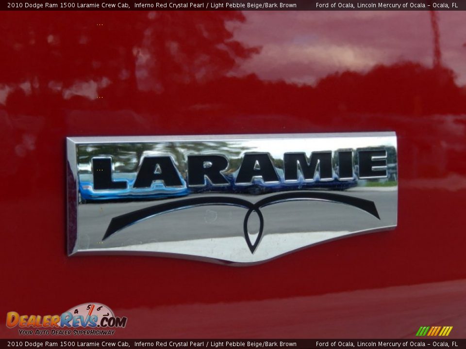 2010 Dodge Ram 1500 Laramie Crew Cab Inferno Red Crystal Pearl / Light Pebble Beige/Bark Brown Photo #9