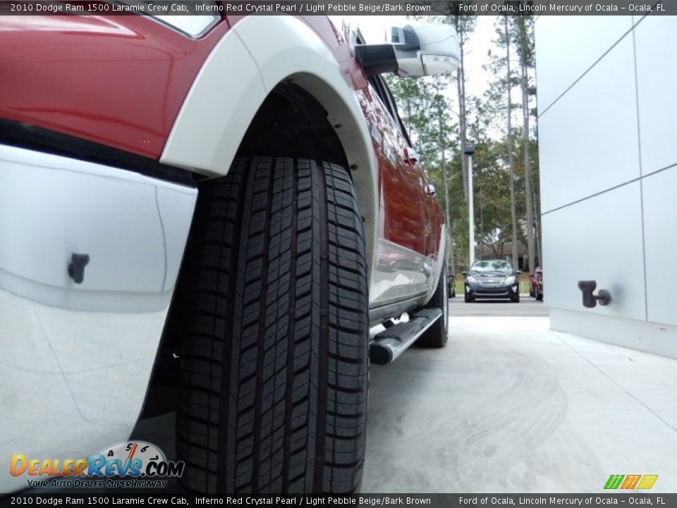 2010 Dodge Ram 1500 Laramie Crew Cab Inferno Red Crystal Pearl / Light Pebble Beige/Bark Brown Photo #12