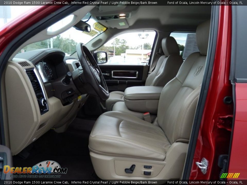 2010 Dodge Ram 1500 Laramie Crew Cab Inferno Red Crystal Pearl / Light Pebble Beige/Bark Brown Photo #13