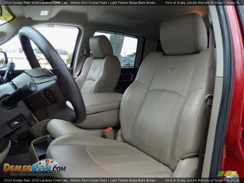 2010 Dodge Ram 1500 Laramie Crew Cab Inferno Red Crystal Pearl / Light Pebble Beige/Bark Brown Photo #14
