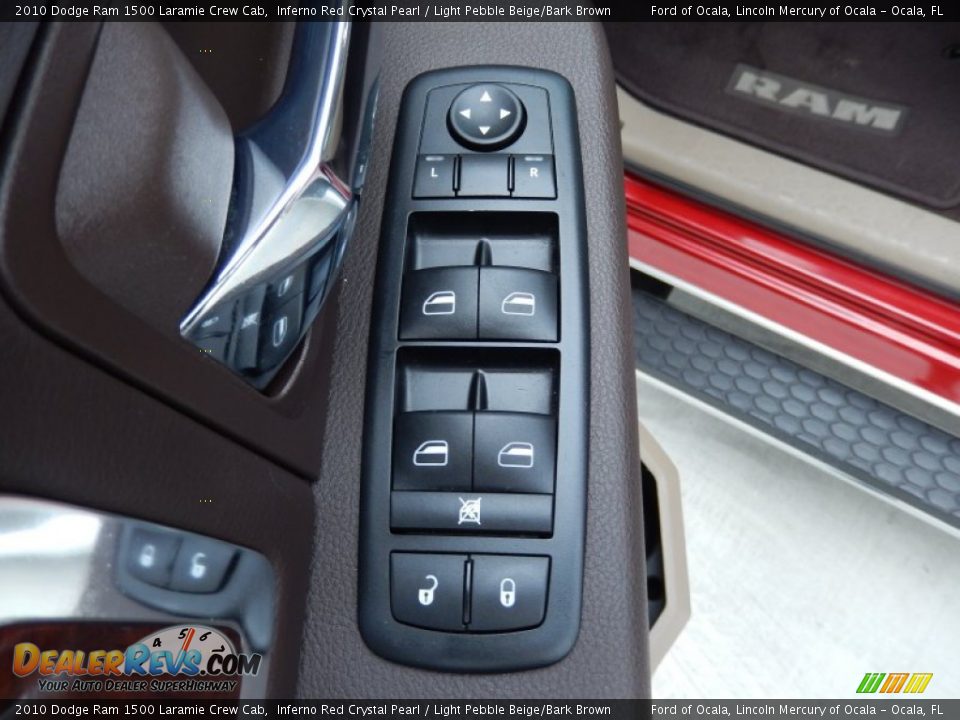 2010 Dodge Ram 1500 Laramie Crew Cab Inferno Red Crystal Pearl / Light Pebble Beige/Bark Brown Photo #15