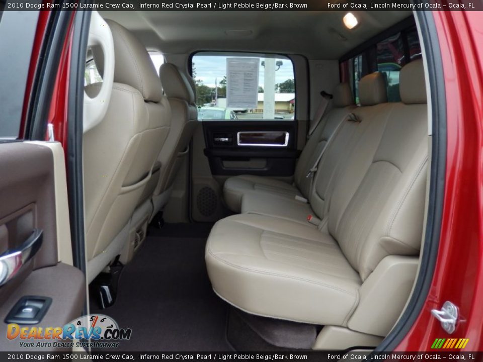 2010 Dodge Ram 1500 Laramie Crew Cab Inferno Red Crystal Pearl / Light Pebble Beige/Bark Brown Photo #16