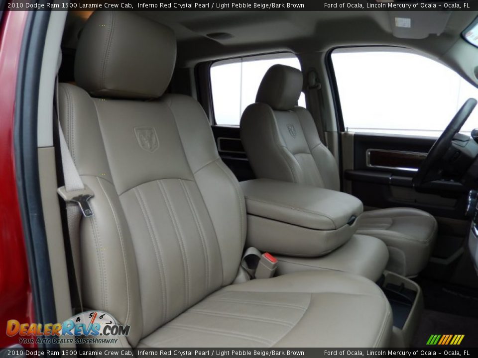 2010 Dodge Ram 1500 Laramie Crew Cab Inferno Red Crystal Pearl / Light Pebble Beige/Bark Brown Photo #19