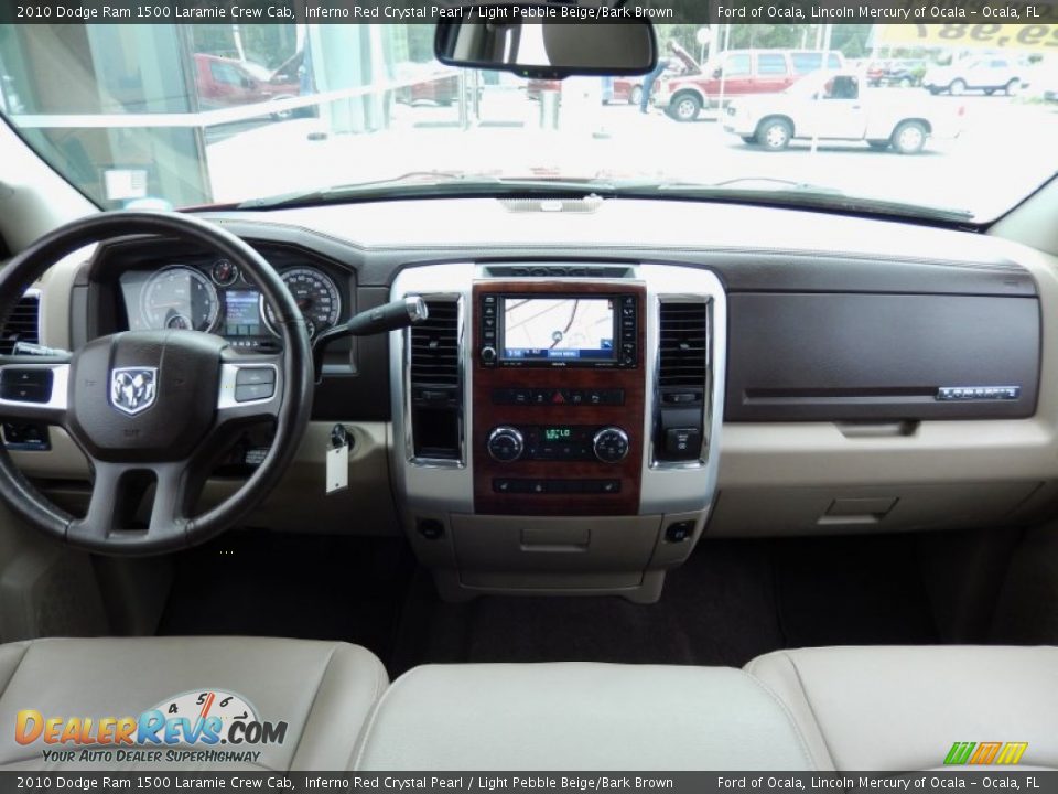 2010 Dodge Ram 1500 Laramie Crew Cab Inferno Red Crystal Pearl / Light Pebble Beige/Bark Brown Photo #20