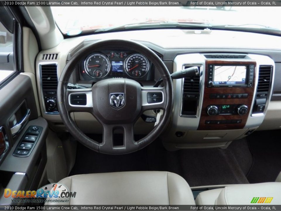 2010 Dodge Ram 1500 Laramie Crew Cab Inferno Red Crystal Pearl / Light Pebble Beige/Bark Brown Photo #21