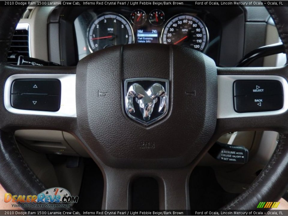 2010 Dodge Ram 1500 Laramie Crew Cab Inferno Red Crystal Pearl / Light Pebble Beige/Bark Brown Photo #26