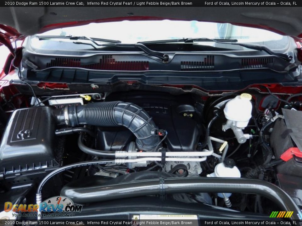 2010 Dodge Ram 1500 Laramie Crew Cab Inferno Red Crystal Pearl / Light Pebble Beige/Bark Brown Photo #27