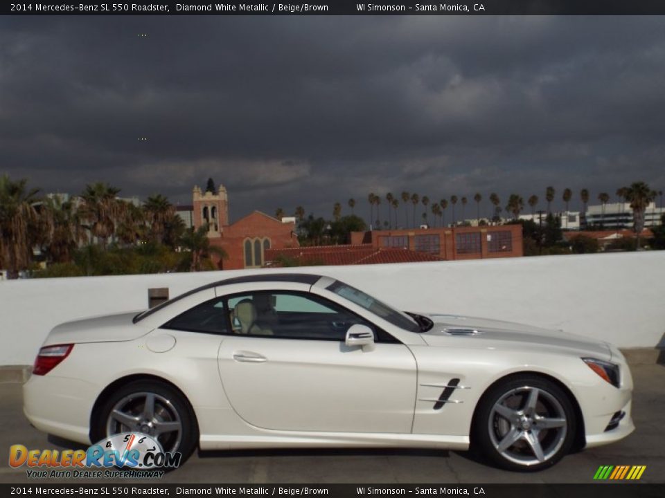 2014 Mercedes-Benz SL 550 Roadster Diamond White Metallic / Beige/Brown Photo #7