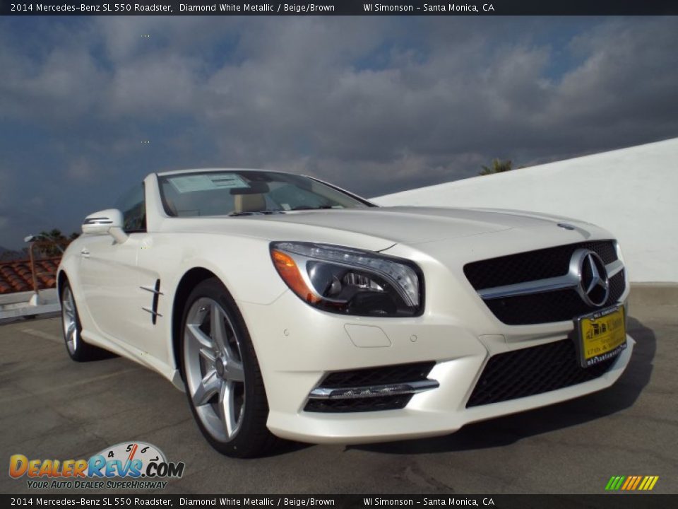 2014 Mercedes-Benz SL 550 Roadster Diamond White Metallic / Beige/Brown Photo #11