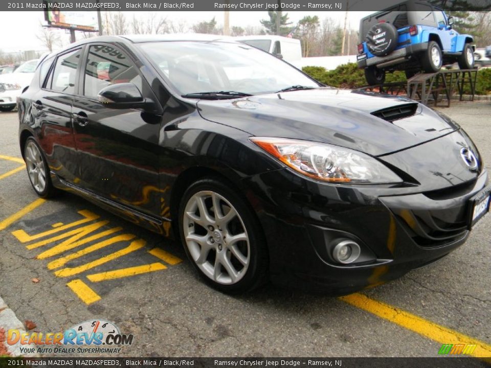 2011 Mazda MAZDA3 MAZDASPEED3 Black Mica / Black/Red Photo #5