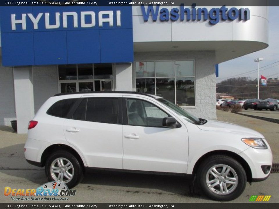 2012 Hyundai Santa Fe GLS AWD Glacier White / Gray Photo #2