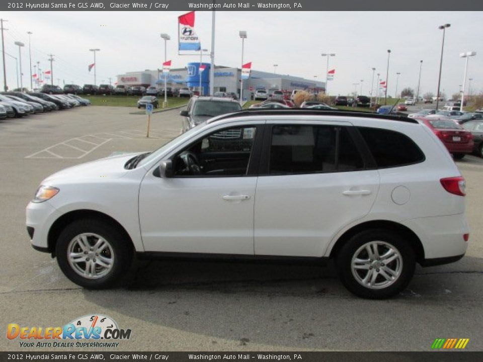 2012 Hyundai Santa Fe GLS AWD Glacier White / Gray Photo #4