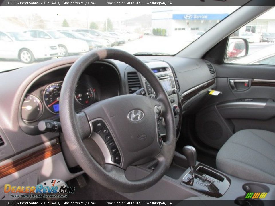 2012 Hyundai Santa Fe GLS AWD Glacier White / Gray Photo #9