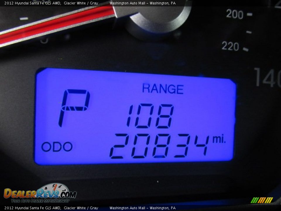 2012 Hyundai Santa Fe GLS AWD Glacier White / Gray Photo #20