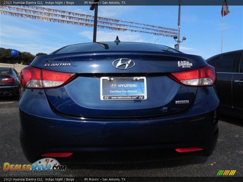2013 Hyundai Elantra GLS Indigo Night / Beige Photo #9