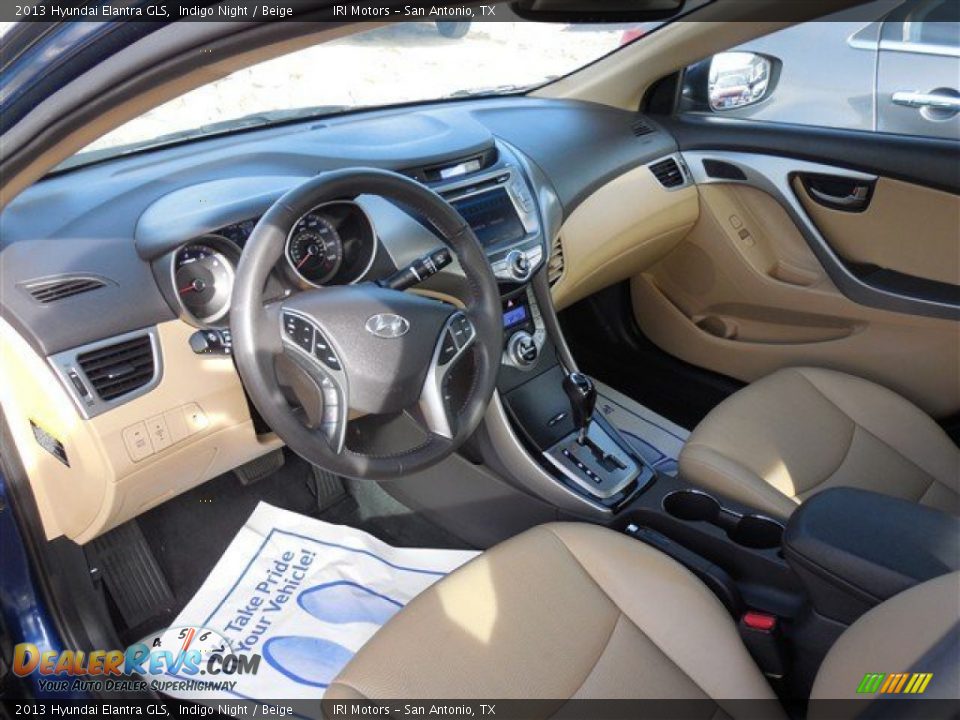 2013 Hyundai Elantra GLS Indigo Night / Beige Photo #14