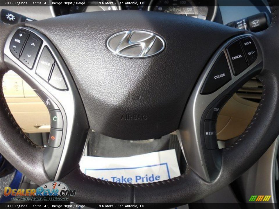 2013 Hyundai Elantra GLS Indigo Night / Beige Photo #24