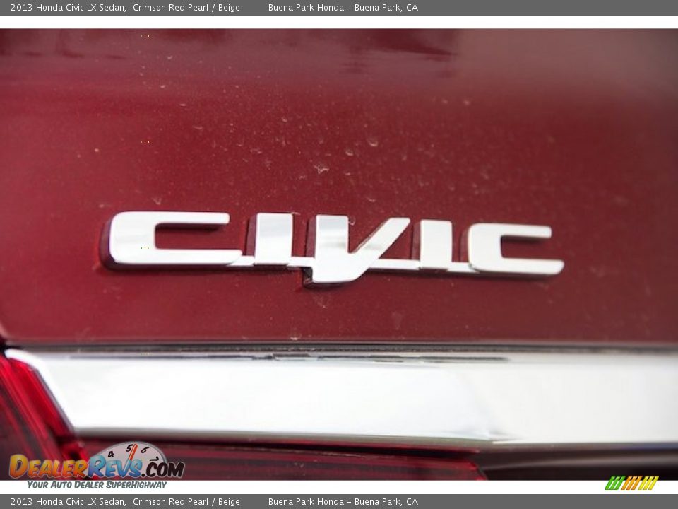2013 Honda Civic LX Sedan Crimson Red Pearl / Beige Photo #3