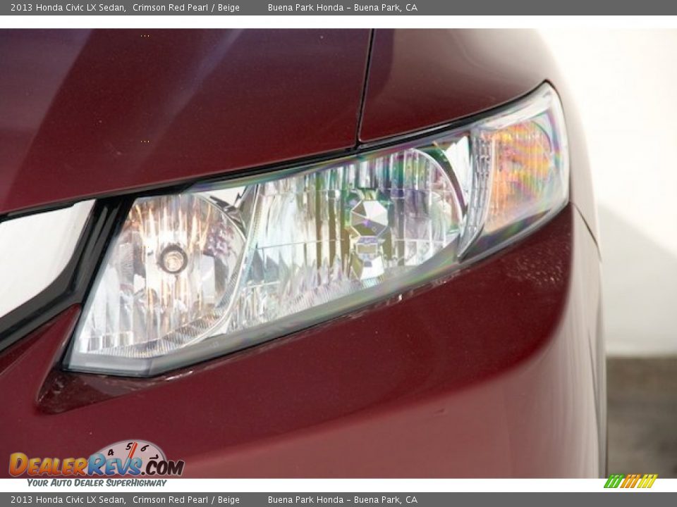 2013 Honda Civic LX Sedan Crimson Red Pearl / Beige Photo #6