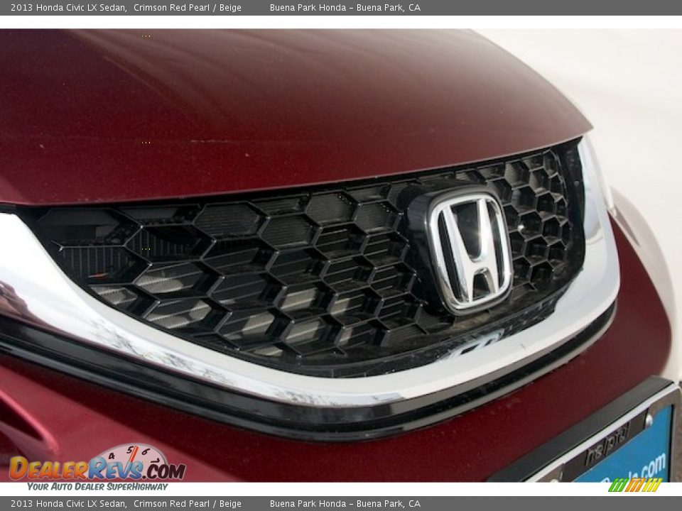 2013 Honda Civic LX Sedan Crimson Red Pearl / Beige Photo #7
