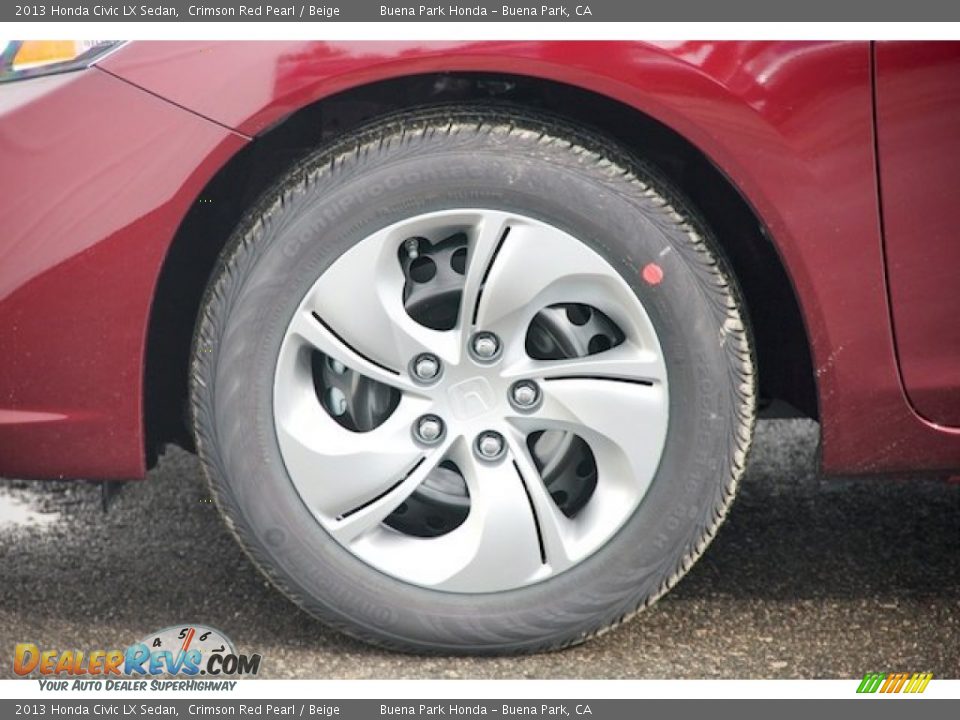 2013 Honda Civic LX Sedan Crimson Red Pearl / Beige Photo #8