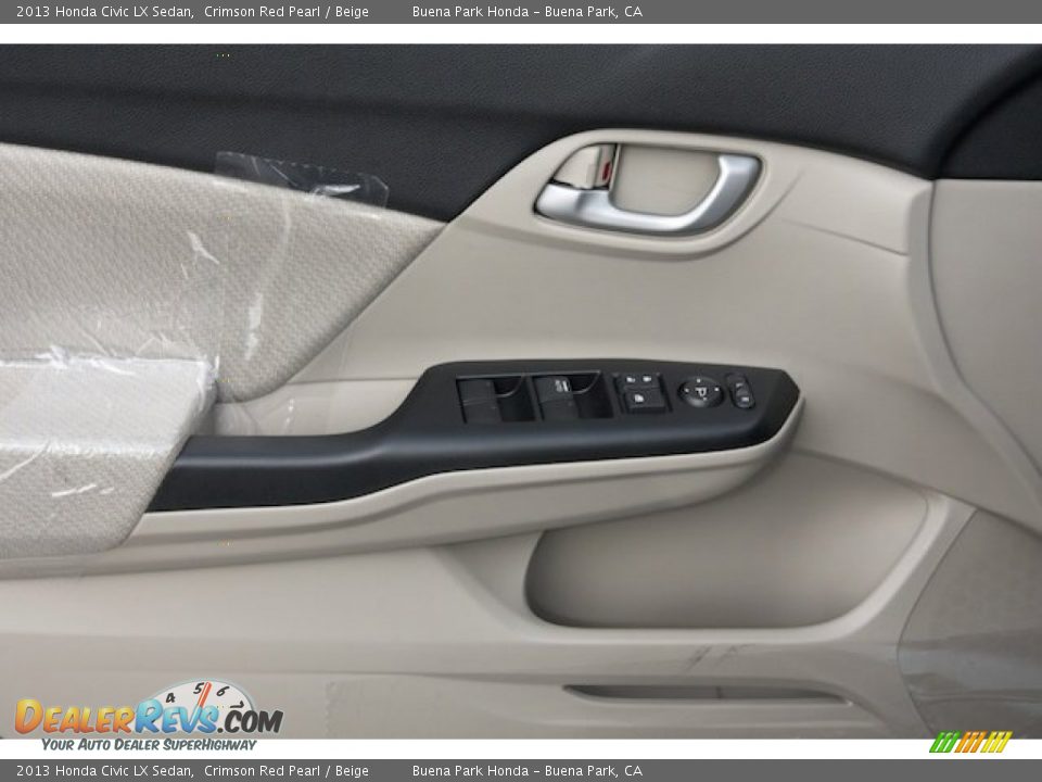 2013 Honda Civic LX Sedan Crimson Red Pearl / Beige Photo #9