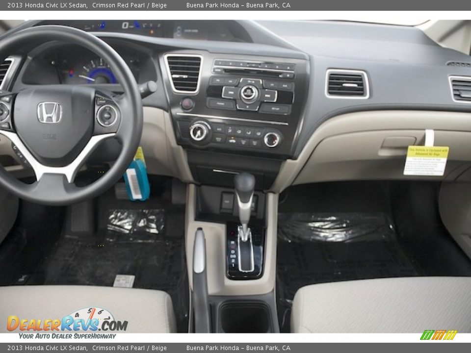 2013 Honda Civic LX Sedan Crimson Red Pearl / Beige Photo #13