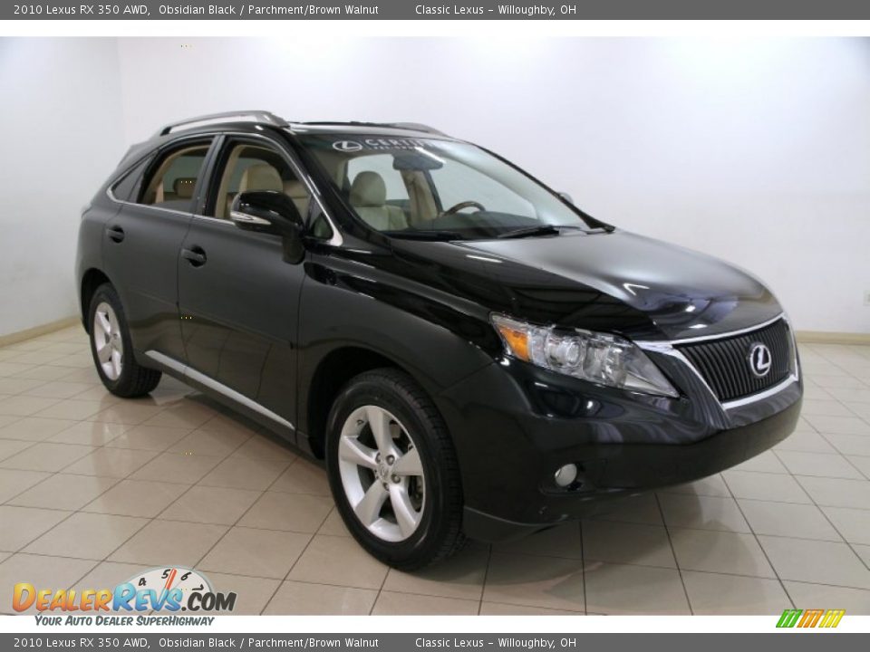 2010 Lexus RX 350 AWD Obsidian Black / Parchment/Brown Walnut Photo #1
