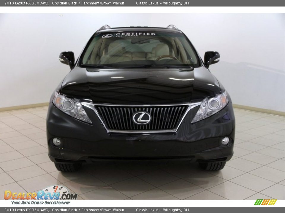 2010 Lexus RX 350 AWD Obsidian Black / Parchment/Brown Walnut Photo #2