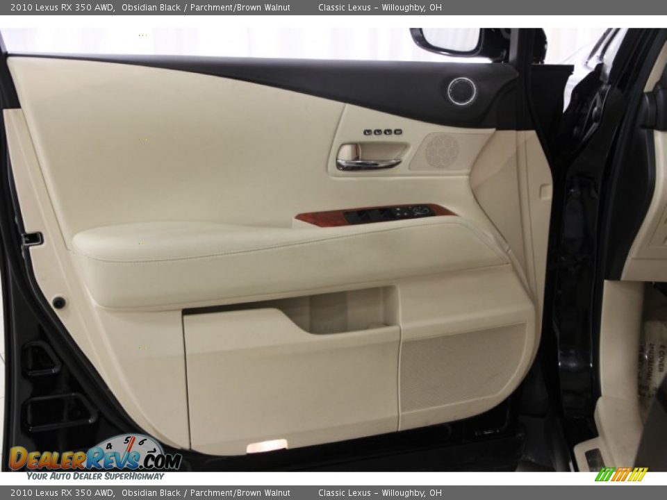 2010 Lexus RX 350 AWD Obsidian Black / Parchment/Brown Walnut Photo #4