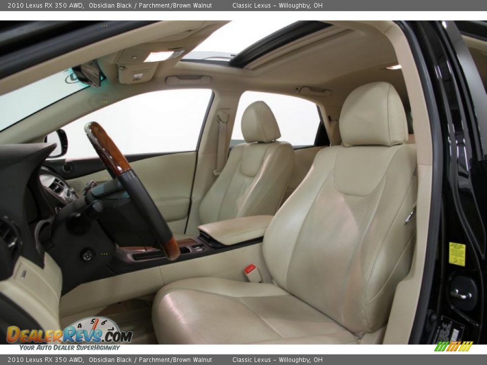 2010 Lexus RX 350 AWD Obsidian Black / Parchment/Brown Walnut Photo #9