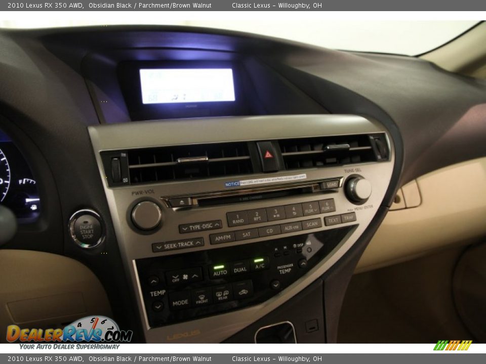 2010 Lexus RX 350 AWD Obsidian Black / Parchment/Brown Walnut Photo #13
