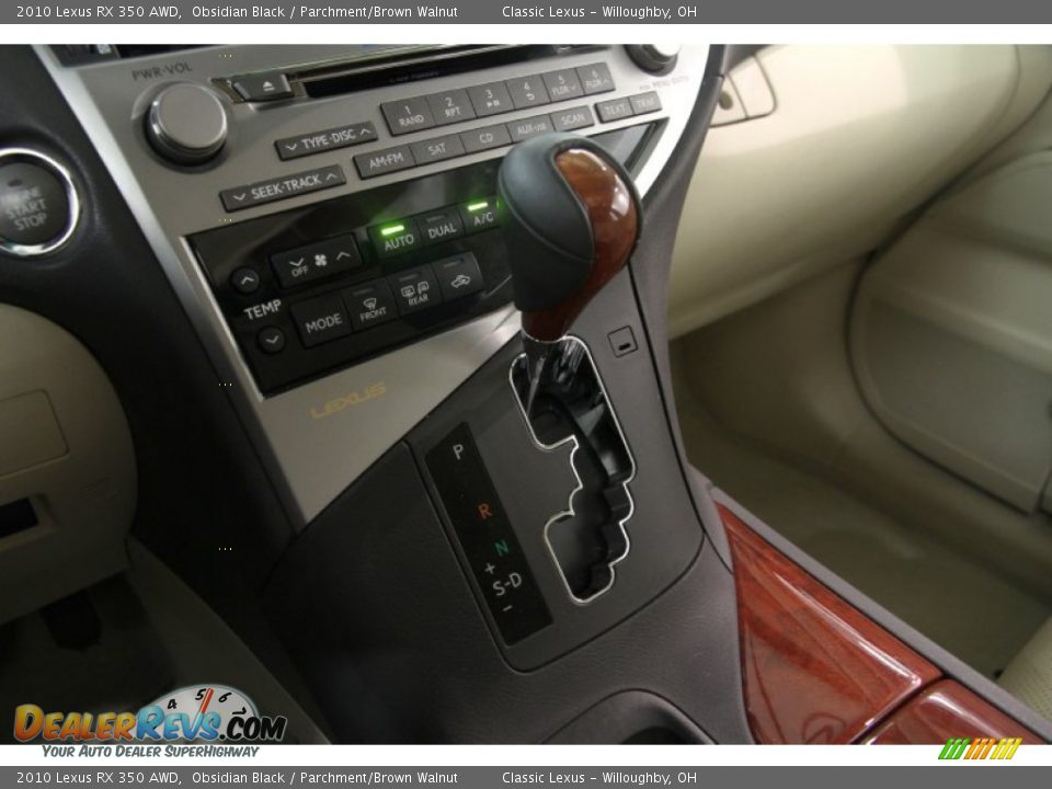 2010 Lexus RX 350 AWD Obsidian Black / Parchment/Brown Walnut Photo #15
