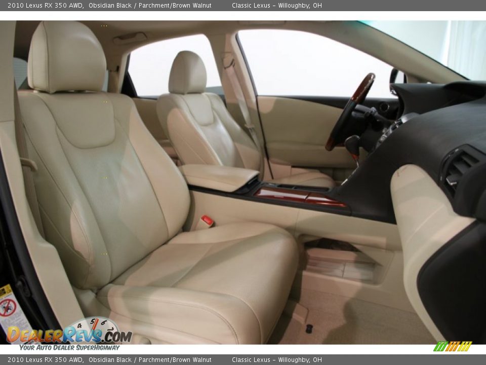 2010 Lexus RX 350 AWD Obsidian Black / Parchment/Brown Walnut Photo #18