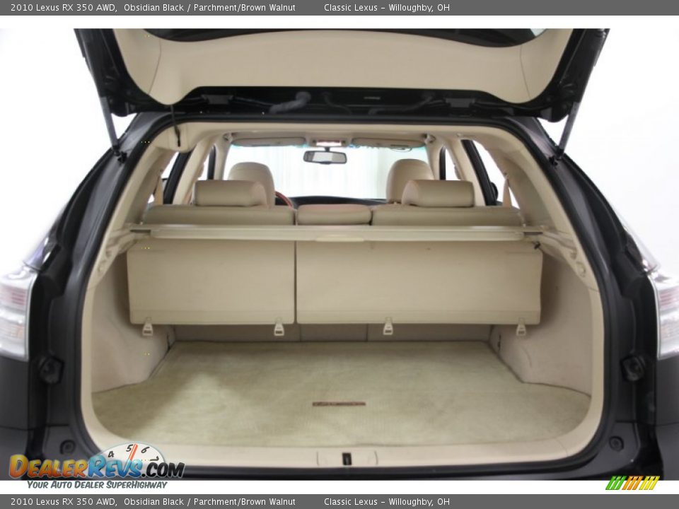 2010 Lexus RX 350 AWD Obsidian Black / Parchment/Brown Walnut Photo #23