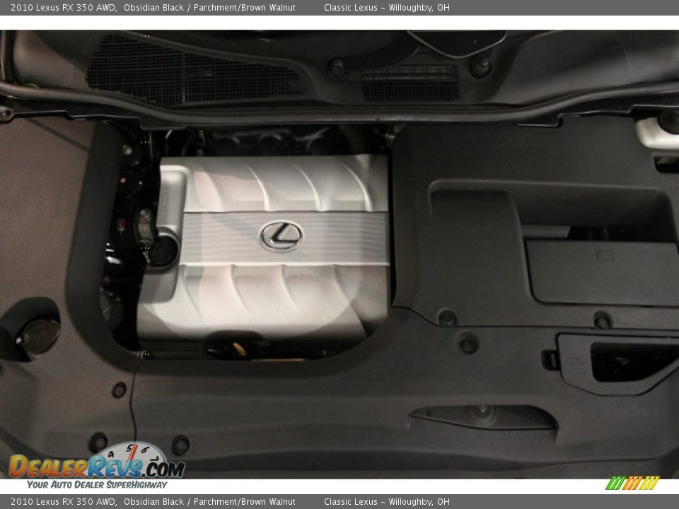 2010 Lexus RX 350 AWD Obsidian Black / Parchment/Brown Walnut Photo #24