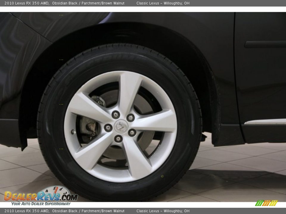 2010 Lexus RX 350 AWD Obsidian Black / Parchment/Brown Walnut Photo #25