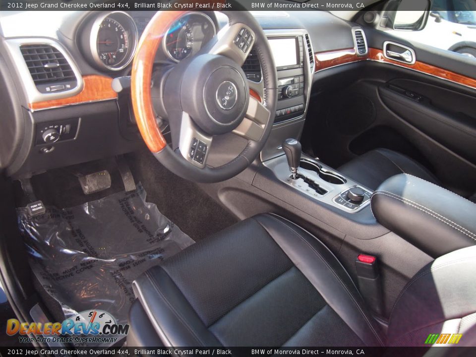 2012 Jeep Grand Cherokee Overland 4x4 Brilliant Black Crystal Pearl / Black Photo #15